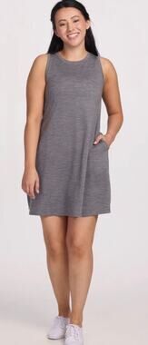 Woolx Merino Wool Clara Dress Grey Ultra-Soft & Lightweight Women's L